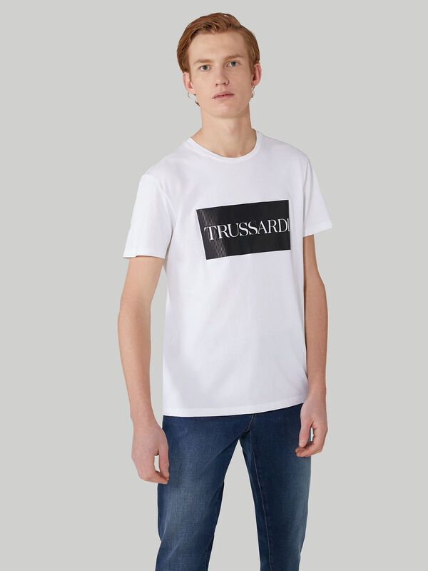 Мъжка тениска с лого надпис Trussardi