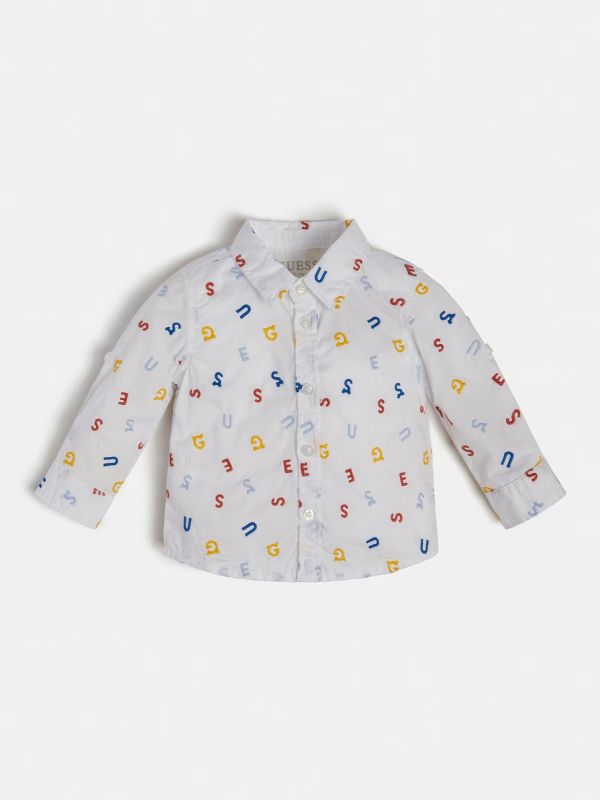 Детска риза с бродирани цветни букви за момче