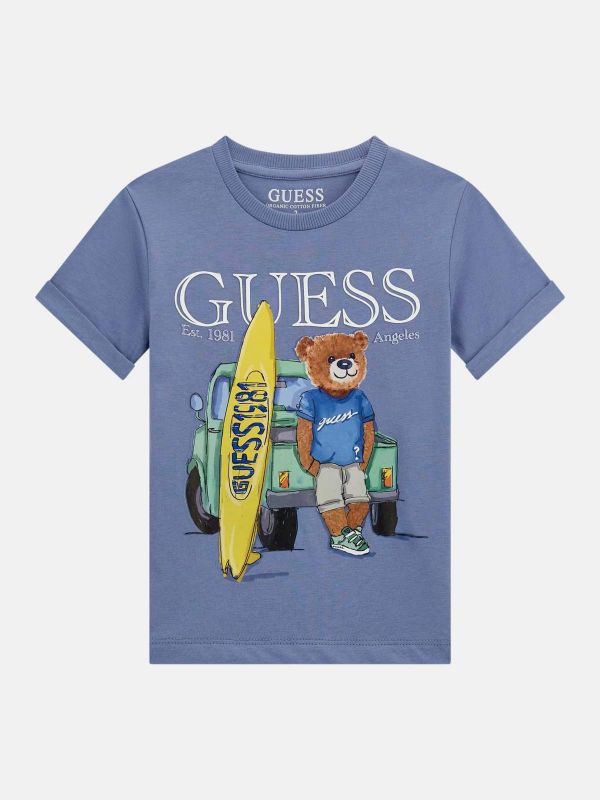 Детска тениска Guess с принт мече за момче