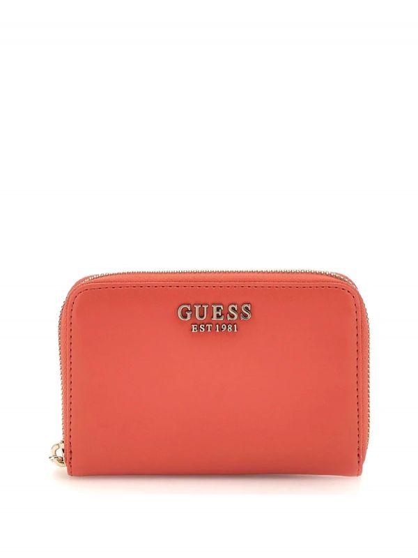 Малък дамски портфейл Guess с метално лого