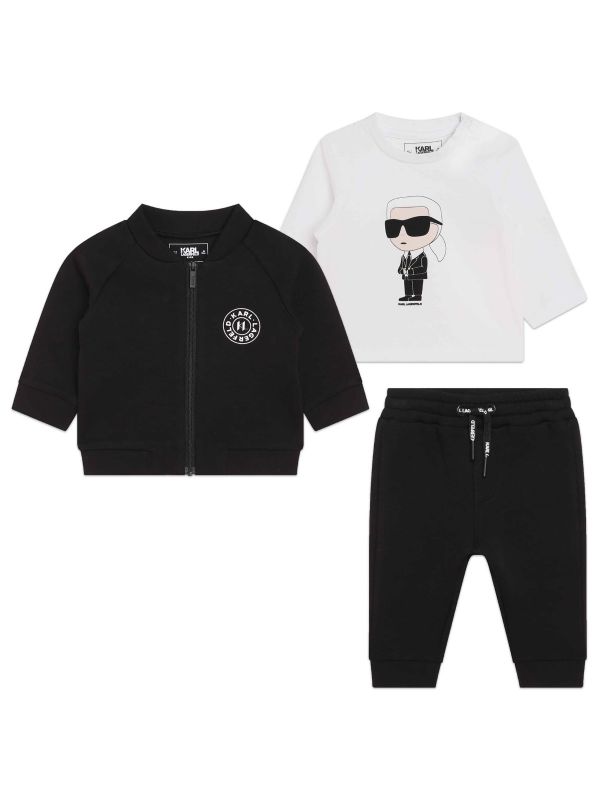 Сет суитшърт, тениска и спортно долнище Karl Lagerfeld за бебе момче