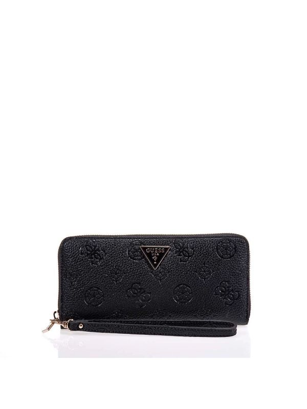 Голям дамски портфейл Guess с релефно лого
