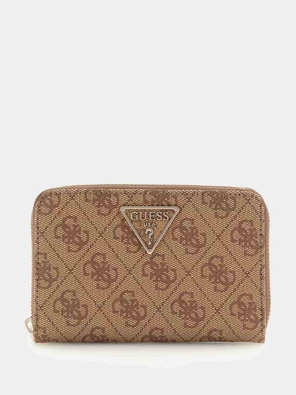 Малък дамски портфейл Guess с 4G лого принт