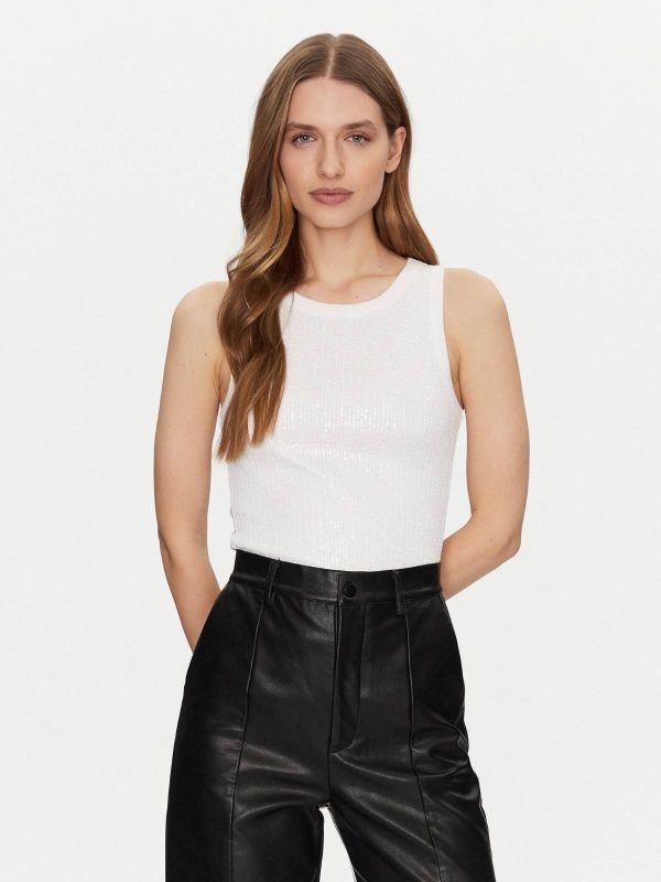 Дамски топ Guess с пайети и лого