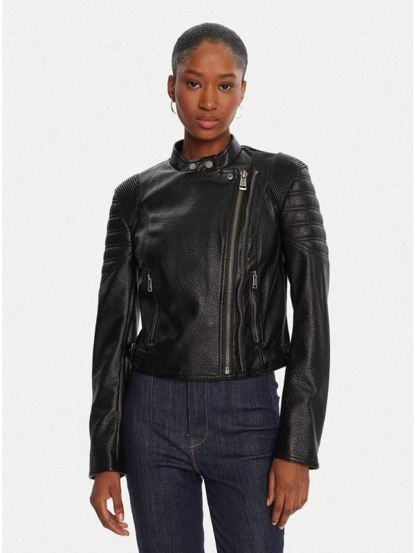 Дамско кожено байкър яке Guess