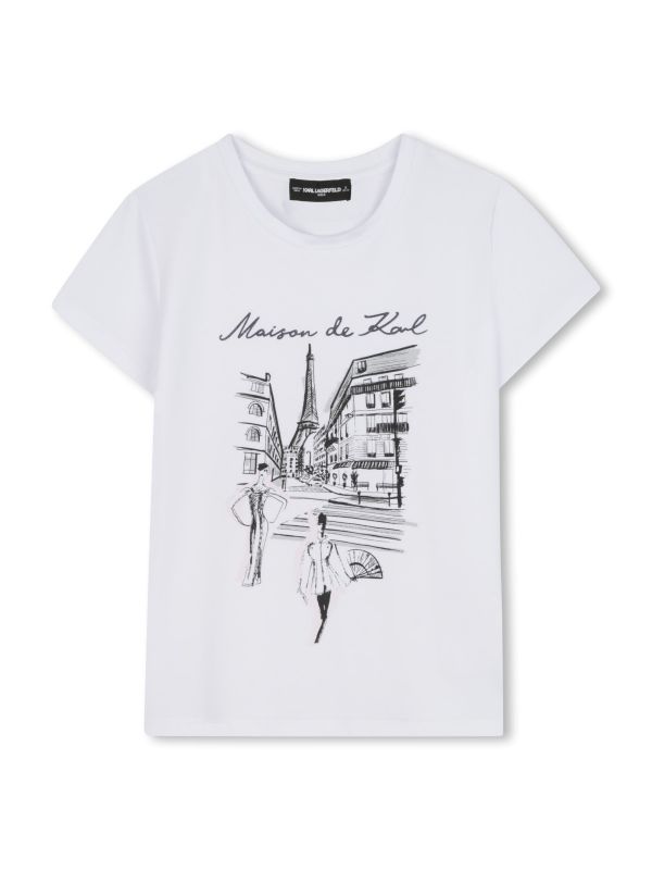 Детска тениска Karl Lagerfeld Maison de Karl за момиче