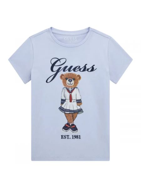 Детска тениска Guess за момиче с мече в моряшки стил