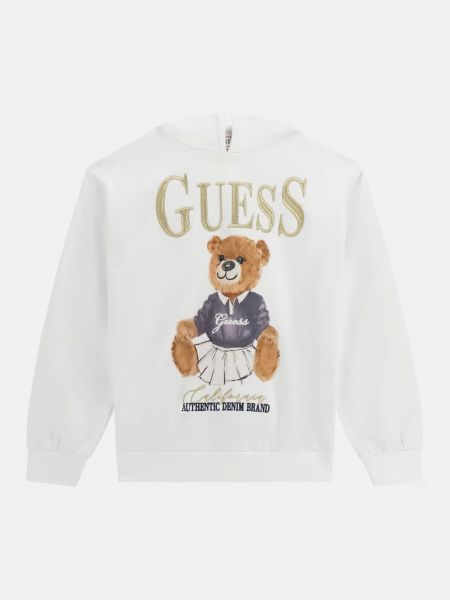 Детски суитшърт Guess с качулка и мече за момиче